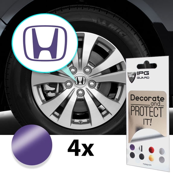 IPG Compatible with Crosstour Accord Element CRV CRZ Ridgeline Odyssey Pilot Logo Center Cap Overlay Wheel Tire Decals Stickers (Logo: 2.25" / Center Cap:2.75")(4 Units)(Gloss Lavender)