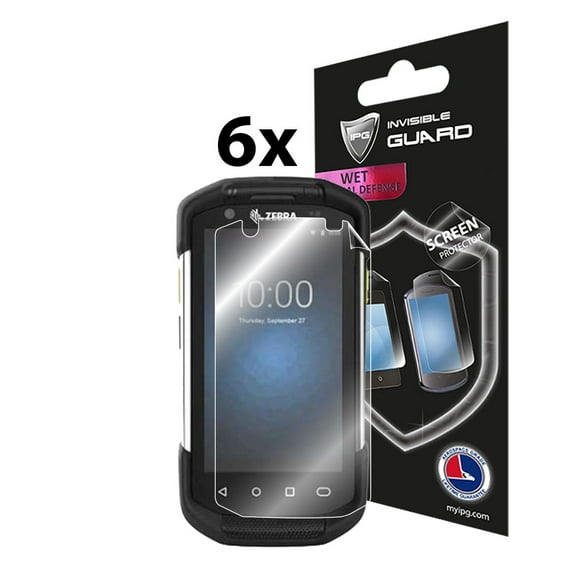 IPG Compatible with ZEBRA TC72 / TC77 Mobile Computer Handheld Screen Protector 6 UNITS Invisible Guard Free Lifetime Replacement Warranty HD Clear Bubble -Free