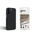 thumbnail image 1 of IPG Compatible with iPhone 14 Pro Max Decorative Carbon Fiber Vinyl Back and Sides Full Protection Anti Scratch Skin Guard - 3D Surface - Easy to Install for 14 Pro Max (Black Carbon Fiber), 1 of 5
