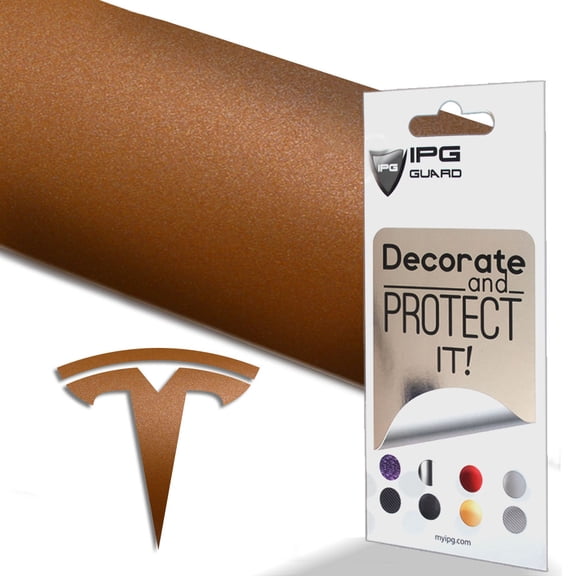 IPG Compatible with Model 3 Decal Sticker (9 Logo Set) Overlay Stickers Do it Yourself Stickers Set Personalize Your Vehicle (Copper)