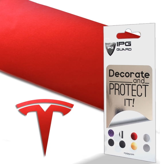IPG Compatible with Model 3 Decal Sticker (9 Logo Set) Overlay Stickers Do it Yourself Stickers Set Personalize Your Vehicle (Pearl Red)