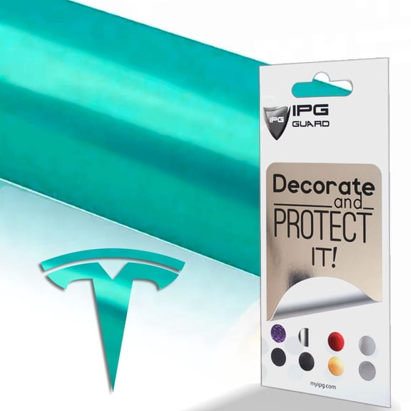 IPG Compatible with Model 3 Decal Sticker (9 Logo Set) Overlay Stickers Do it Yourself Stickers Set Personalize Your Vehicle (Shiny Turquoise)