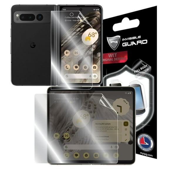 IPG For Google Pixel Fold Smartphone FULL BODY (Internal - External Screen) Protector Invisible Touch Screen Sensitive Smooth / Self-Healing / Bubble -Free Screen & Back