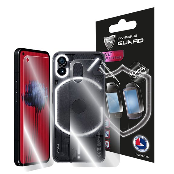IPG For Nothing Phone 1 FULL BODY Hydrogel Protector Invisible Touch Screen Sensitive Ultra HD Clear Film Anti Scratch Skin Guard - Smooth/Self-Healing/Bubble -Free Screen & Back