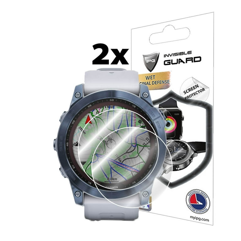 IPG for Garmin Fenix 7X Solar 7X Sapphire Solar Screen Protector 2 Units Invisible Ultra HD Clear Film Anti Scratch Guard Smooth Self Healing Bubble Free for Fenix 7X Walmart