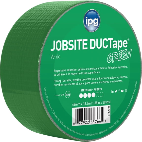 IPG JobSite 1.88 in. W x 20 yd. L Green Duct Tape