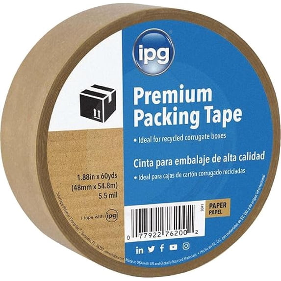 IPG Kraft Paper Flatback Premium Packing Tape, 1.88