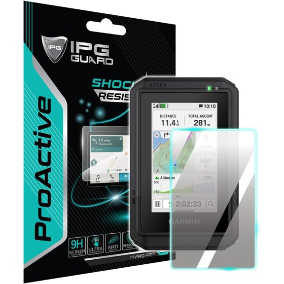 IPG ProActive for Garmin eTrex Touch GPS Computer (2 Units) Display 9H Hardness Screen Protector Nano Ceramic Film Ultra Responsive High Clarity Anti Scratch Smudge & Shock Proof