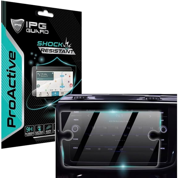 IPG ProActive for Volkswagen 2022-2024 Tiguan Atlas 8 Inch Navigation Display 9H Hardness Screen Protector Smooth Glass Touch Ultra Responsive High Clarity Anti Scratch