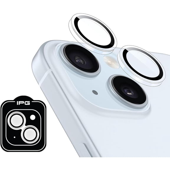 IPG ProLENS Clear Camera Lens Protector for iPhone 14 / 14 Plus, Alumina Silicate Tempered Class , HD Clarity, Individual Camera Lens Cover with Transparent Ring