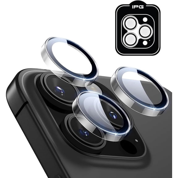 IPG ProLENS Clear Camera Lens Protector for iPhone 14 Pro / Pro Max, Alumina Silicate Tempered Class , HD Clarity, Individual Camera Lens Cover with Transparent Ring