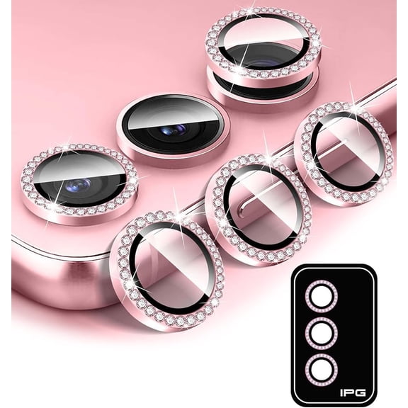 IPG ProLENS Diamond FRAME Camera Lens Protector for Samsung Galaxy S25 / S24 Plus (Pink) Alumina Silicate Tempered Class, HD Clarity, Scratch-Resistant, Individual Lens Cover