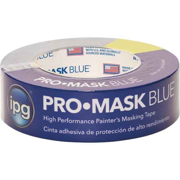 IPG ProMask Blue, 14-Day Painter's Tape, 1.41" x 60 yd, Blue, (Single Roll)