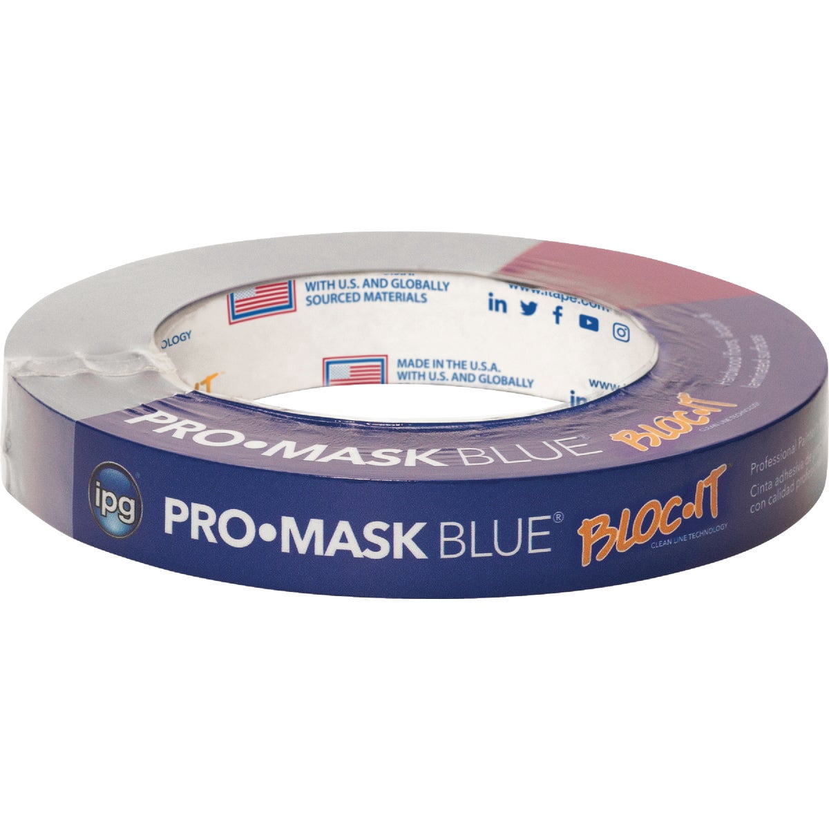 IPG ProMask Blue with BLOC-It Premium 14-Day Masking Tape, .70" x 60 yd, Blue, (12-Pack)