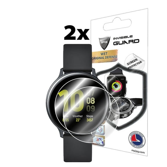 IPG for Samsung Galaxy Watch Active 2 / Active 2 Aluminum 44mm Screen Protector (2 Units) Invisible Ultra HD Clear Film Anti Scratch Skin Guard - Smooth/Self-Healing/Bubble -Free