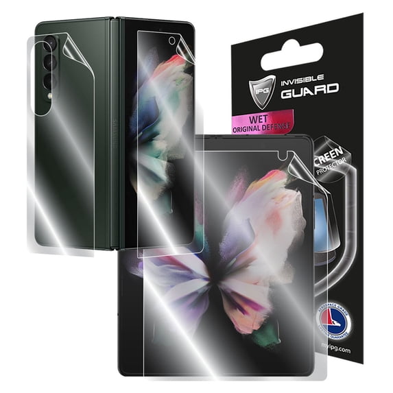 IPG For Samsung Galaxy Z FOLD 3 FULL BODY (Internal - External Screen) Protector Invisible Touch Screen Sensitive Smooth / Self-Healing / Bubble -Free Screen & Back (Z Fold 3)