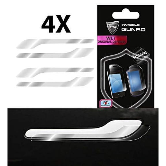 IPG for Tesla Model 3 Door Handle Decal Sticker Wrap Kit (Set of 4) with Tesla Logo (Clear)