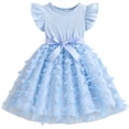 thumbnail image 1 of IPIO Girls Butterfly Princess Dress, A-Line Party Outfit with Flutter Sleeves for Birthday and Special Occasions, 1 of 6