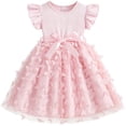 thumbnail image 1 of IPIO Girls Butterfly Princess Dress, A-Line Party Outfit with Flutter Sleeves for Birthday and Special Occasions, 1 of 7