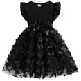 thumbnail image 1 of IPIO Girls Butterfly Princess Dress, A-Line Party Outfit with Flutter Sleeves for Birthday and Special Occasions, 1 of 7