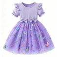 thumbnail image 1 of IPIO Toddler Girls Butterfly Mesh Dress, Princess Birthday Dress with Puff Sleeves for Summer Party, Everyday Wear 2t purple, 1 of 7