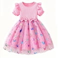 thumbnail image 1 of IPIO Toddler Girls Butterfly Mesh Dress, Princess Birthday Dress with Puff Sleeves for Summer Party, Everyday Wear 2t tutu, 1 of 7