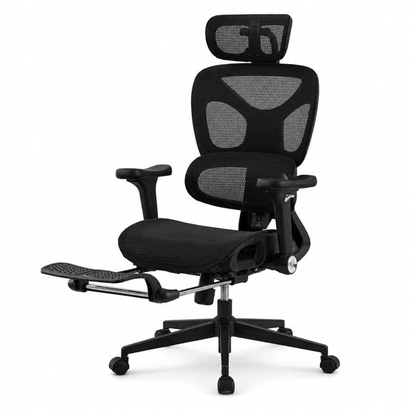IPKIG Ergonomic Office Chair with Footrest, 7D Arms, Lumbar Support