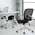 thumbnail image 1 of IPKIG Foldable Office Chair - Home Office Desk Chairs with Wheels and Flip-Up Arms - Ergonomic Backrest Mesh Computer Chair Adjustable Swivel Rolling Home Executive (White), 1 of 8