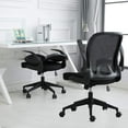 thumbnail image 1 of IPKIG Foldable Office Chair - Home Office Desk Chairs with Wheels and Flip-Up Arms - Foldable Backrest Mesh Computer Chair Adjustable Swivel Rolling Home Executive (White), 1 of 16