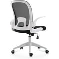 thumbnail image 1 of IPKIG Foldable Office Chair - Home Office Desk Chairs with Wheels and Flip-Up Arms - Foldable Backrest Mesh Computer Chair Adjustable Swivel Rolling Home Executive (White), 1 of 15