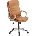 thumbnail image 1 of IPKIG Home Office Chair Ergonomic Executive Chair High Back Computer Chair with Padded Armrest, Tilt Tension Knob, 360° Swivel and Height Adjustable, Leather(Brown), 1 of 7