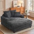 thumbnail image 1 of IPKIG Oversized 53" Chaise Lounge Chair with Lumbar Pillows, Fluffy Plush Faux Fur Sleeper Sofa Bed in Gray for Living Room, Bedroom & Home Theater, 1 of 9