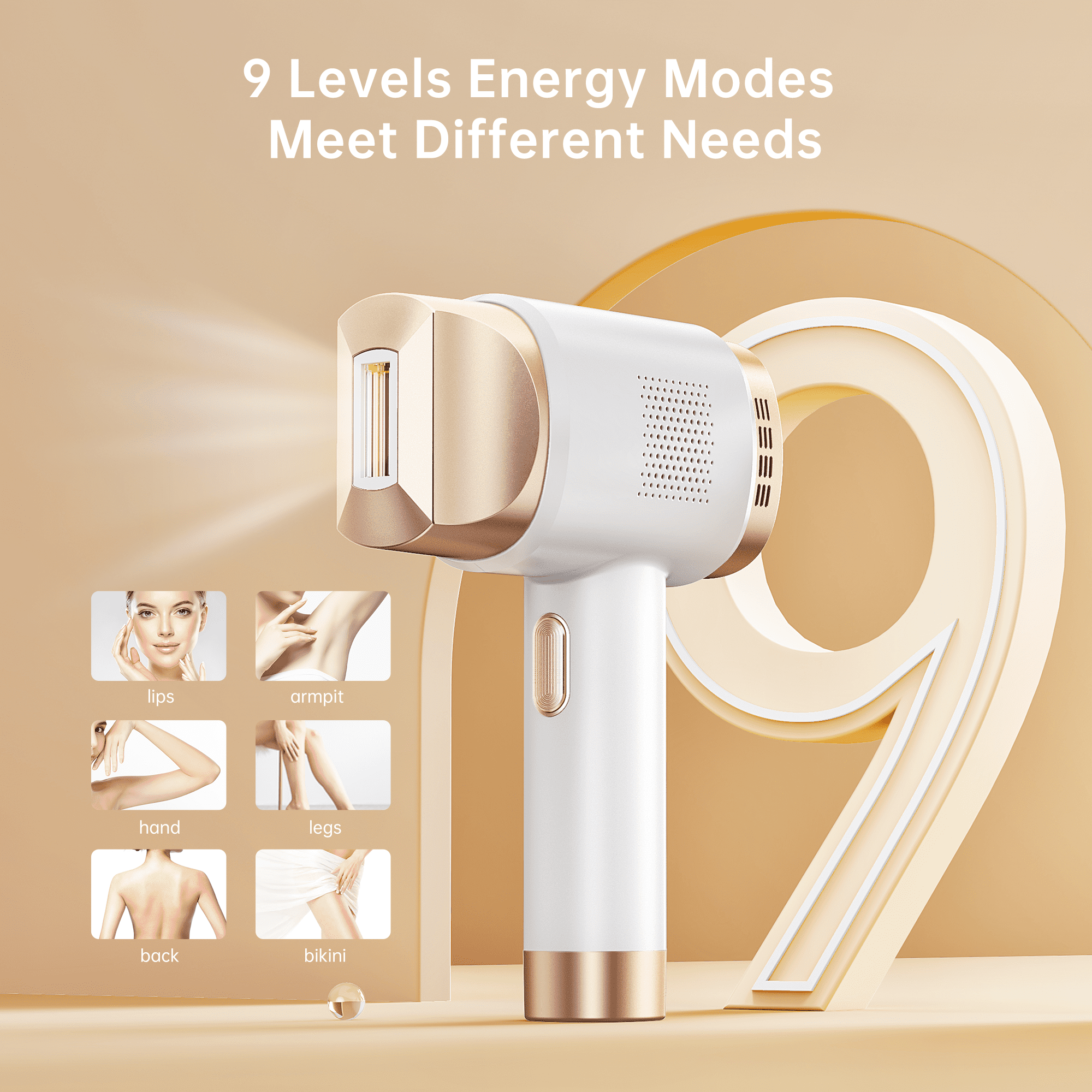 Aopvui IPL Hair Removal Machine, 990000 Flashes, 19J Laser