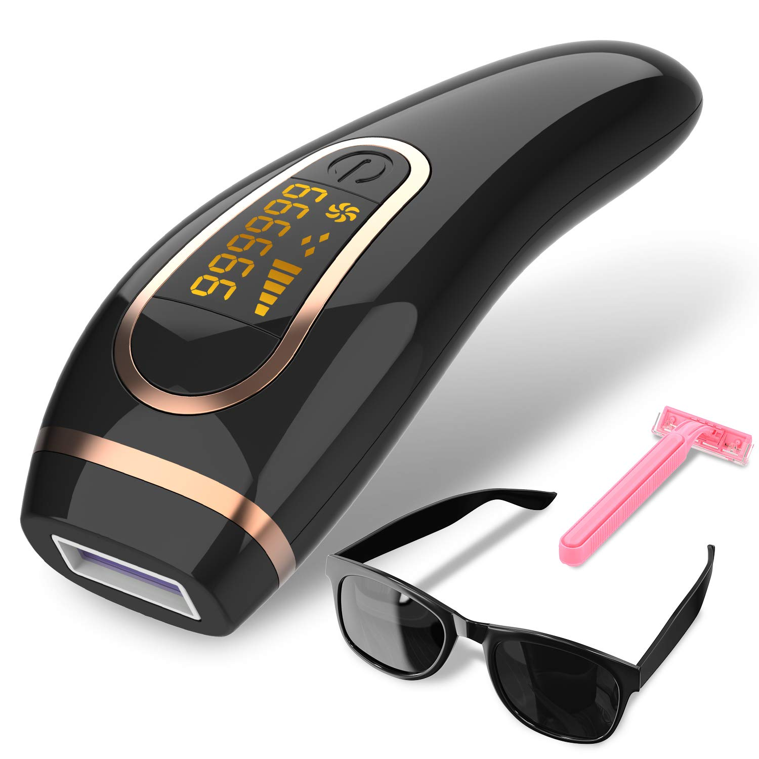 IPL Hair Removal Laser Hair Removal 999999 Flashes Painless Permanent Hair Remover for Face, Body,Legs,Arms,Armpits,At-Home Use(Black) - image 1 of 7