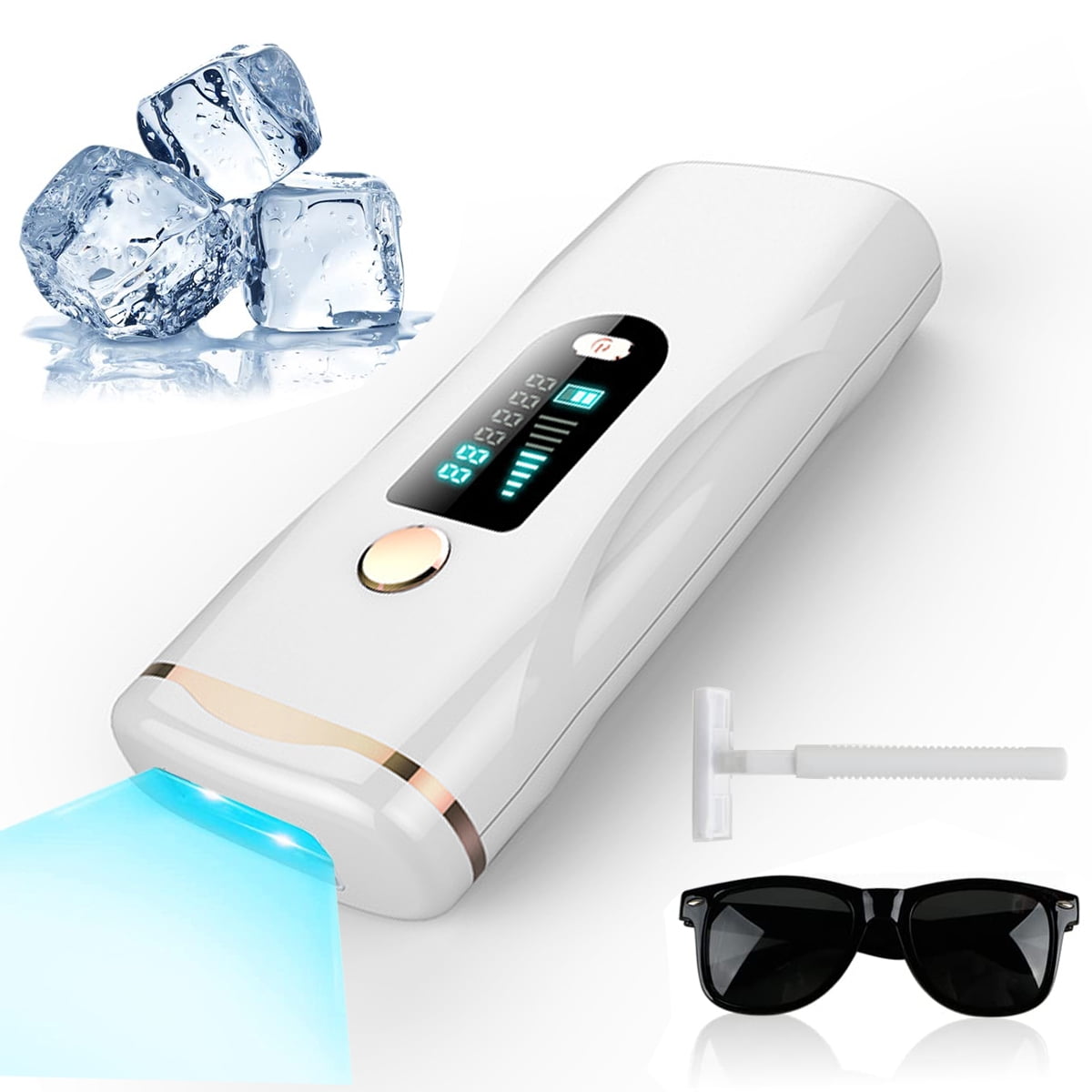 Laser IPL Hair Removal, IPL Hair Removal for Women and Men Permanent,  999999 Flashes, 3-in-1 At-Home Hair Removal Device for Facial Legs Arms Use