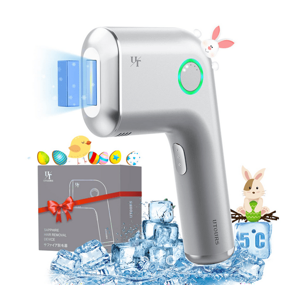 IPL Hair Removal for Women and Men,Permanent Painless Laser Hair Removal with Sapphire Cooling (Silver Gray)