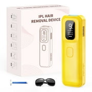 IPL Laser Hair Removal at Home - JOOYEE 9 Intelligent Energy Levels for Men Women,Painless Hair Remover Device for Body Face Bikini Area - Yellow