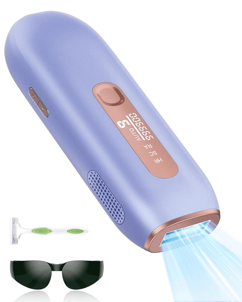 IPL Laser Hair Removal for Women & Men Permanent, JOOYEE 999900 Flashes Painless Hair Removal Device for Armpits Legs Arms Bikini Line, Purple