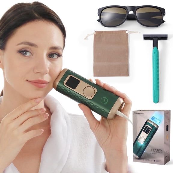 IPL Laser Hair Removal for Women & Men with Cooling Technology | 5 Modes LCD Screen for Painless Face & Body Treatments