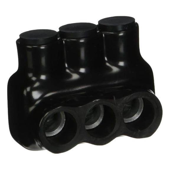 IPL1/0-3B Multi-Tap 3 Port (Single Sided Entry) 1/0-14 AWG-Bagged Insulated Connector, 3 x 1 x 2 inches, Black