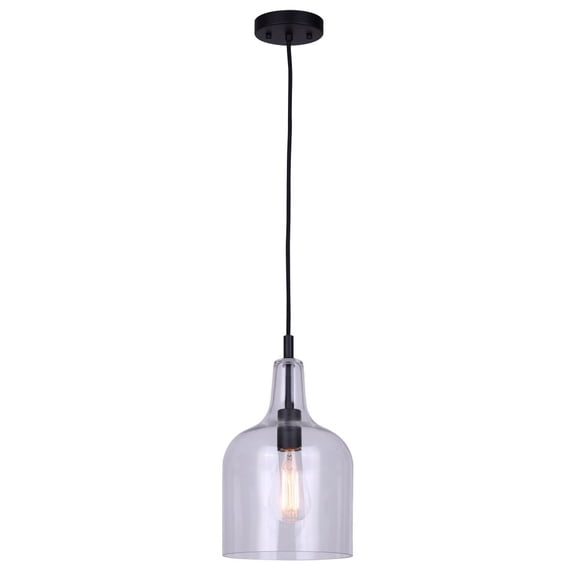 IPL1059A01BK-Canarm Inc-Keeva - 1 Light Pendant-62.75 Inches Tall and 4.75 Inches Wide-Black Finish