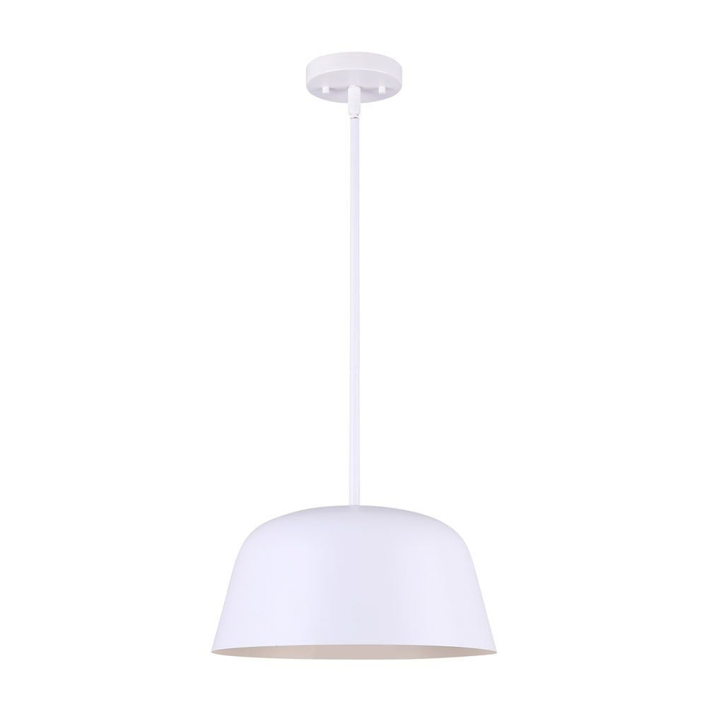 Kiliam Matte White and Black 12'' Modern Indoor/Outdoor Pendant