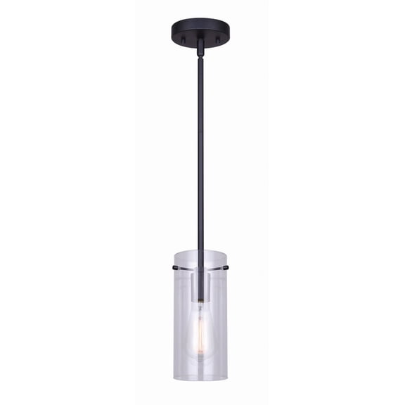IPL759A01BK-Canarm Inc-Joni - 1 Light Pendant In Industrial Style-58.88 Inches Tall and 4.38 Inches Wide