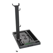 IPLAY 5-in-1 PS5 Multifunctional Cooling Stand, Dual Controller Charging Dock, Game Disc Storage & Headset Holder, 3-Speed Turbo Fans
