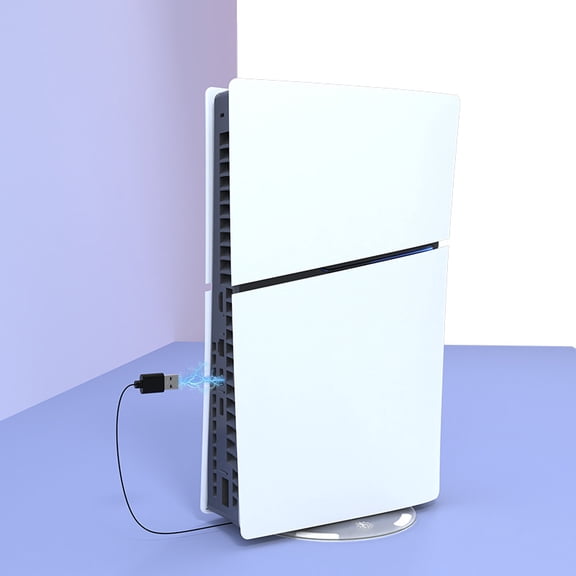 IPLAY Vertical Stand for PS5 Slim - Universal Fit for Digital & Disc Editions, Stable Anti-Tip Design, No Drilling Required, Lightweight Durable ABS, Space-Saving Console Holder|PS5 Slim Accessories