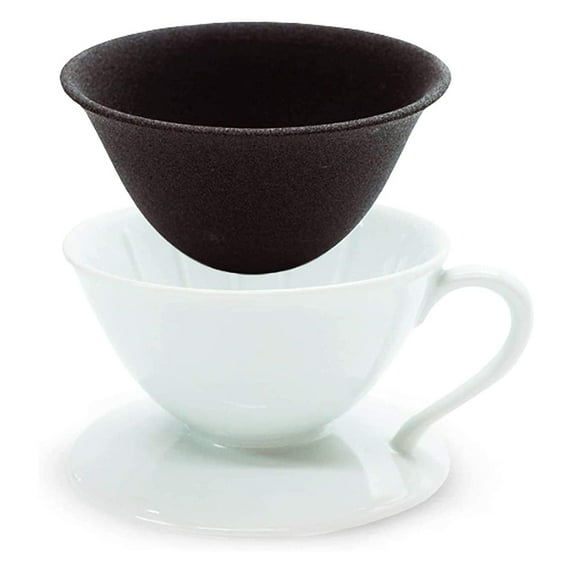 IPPINKA Japanese Ceramic Coffee Dripper & Reusable Filter, Arita Porcelain, Sustainable