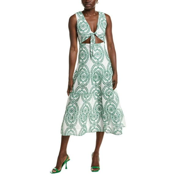 IPPONELLI womens  Broderie Midi Dress, l, Green