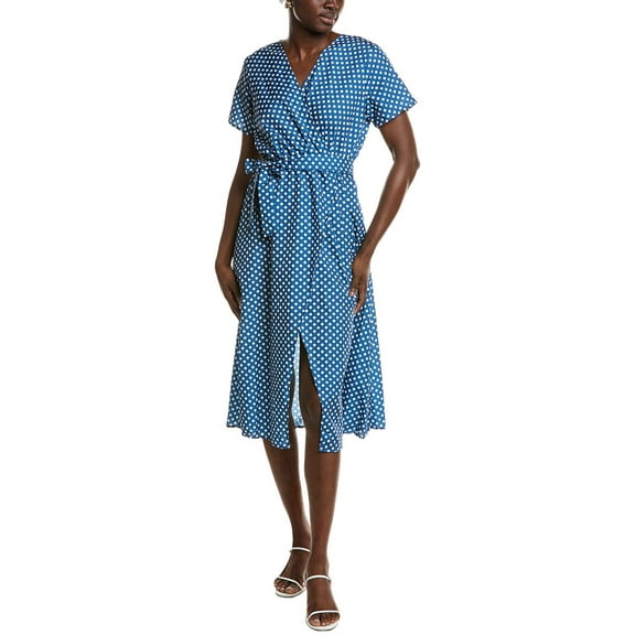 IPPONELLI womens  Faux Wrap Dress, m, Blue