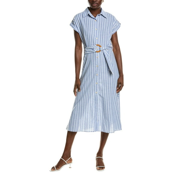 IPPONELLI womens  Midi Shirtdress, l, Blue