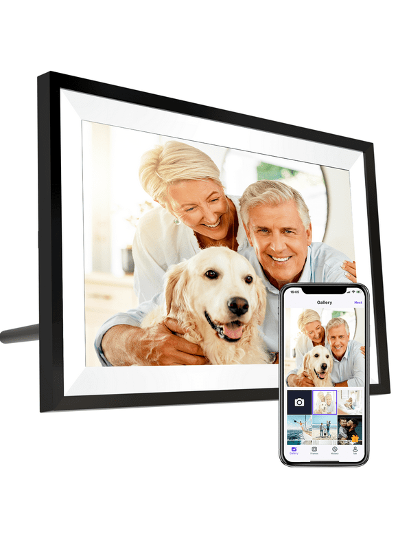 IPRODA 32GB storage, WiFi digital picture frames 10.1 inches, shared photos with Uhale APP, IPS HD display, touch screen